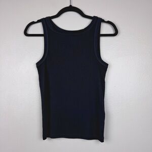 Madewell (Re)generative Cotton Essential High-Neck Tank Black Size XS NWT